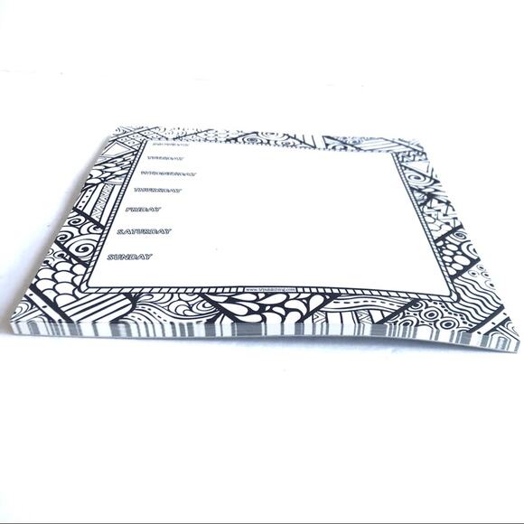 Weekly Calendar Square Paper Pad Black White Print - Picture 4 of 8